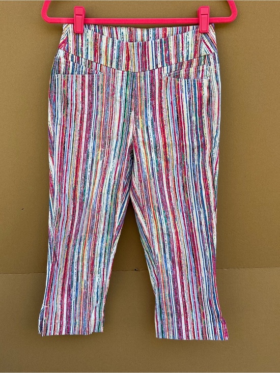 Westbound Pants - Westbounds Boho Eclectic Striped Pants Cropped Watercolor 6 Summer Vacation